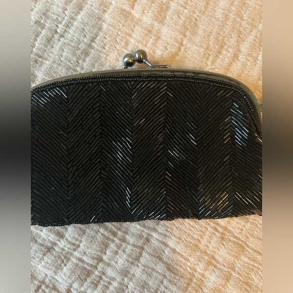 5/$25 The Limited black beaded with silver hardware wristlet - Picture 4 of 8